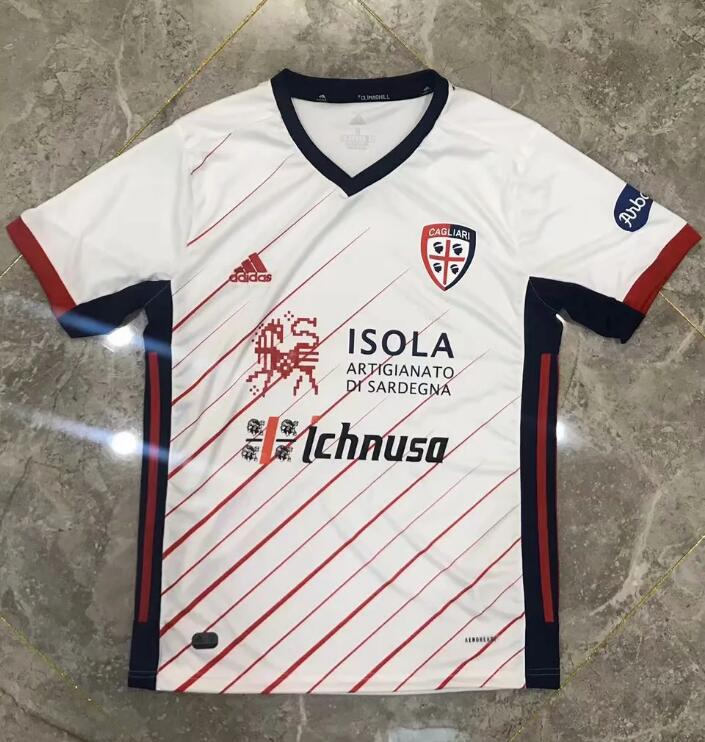 Cagliari 20-21 Away White Soccer Shirt Jersey - Click Image to Close